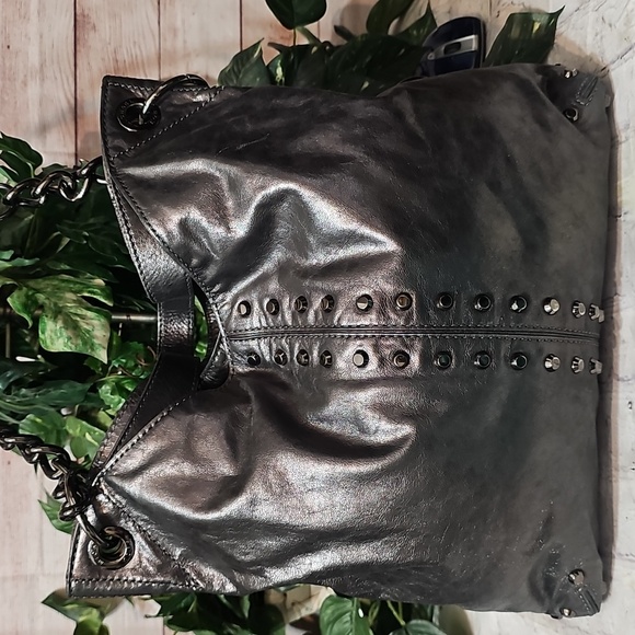 Michael Kors Uptown Astor Metallic Studded Hobo Bag - Picture 1 of 15